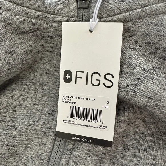 Figs On Shift Gray Full Zip Hoodie - Picture 6 of 6